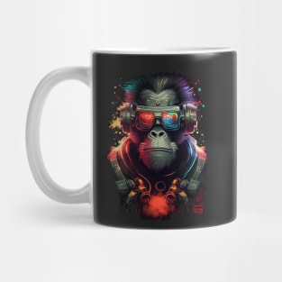 Anime Cyber Ape (Sci-Fi Ape Vintage Retro Future Design Cyberpunk Space Ape) Mug